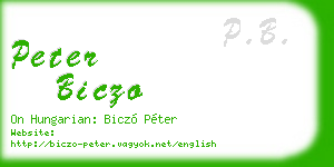peter biczo business card